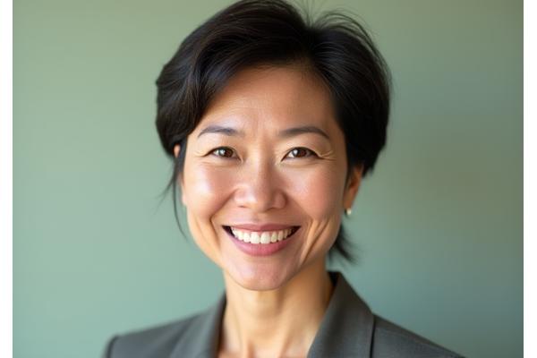 Dr. Sarah Chen, a female functional medicine physician with a warm, professional smile.