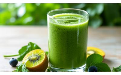A vibrant green smoothie, symbolizing energy and health